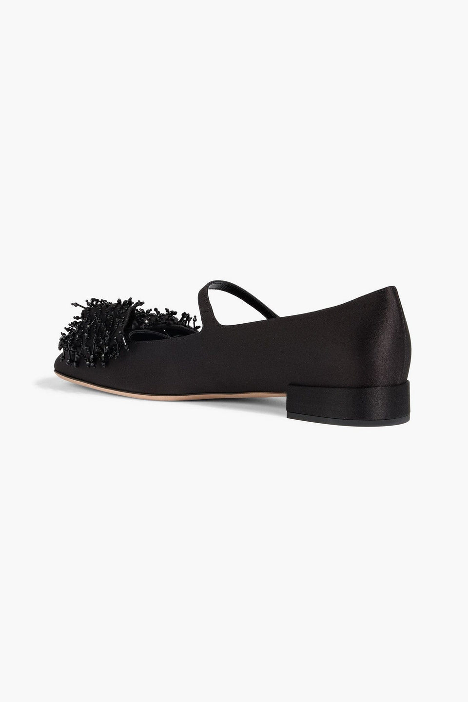Valentino Garavani Bowjane Embellished Satin Mary Jane Pumps Black Women's