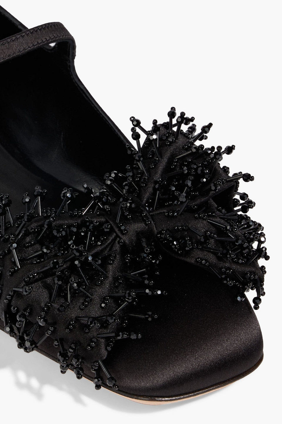 Valentino Garavani Bowjane Embellished Satin Mary Jane Pumps Black Women's