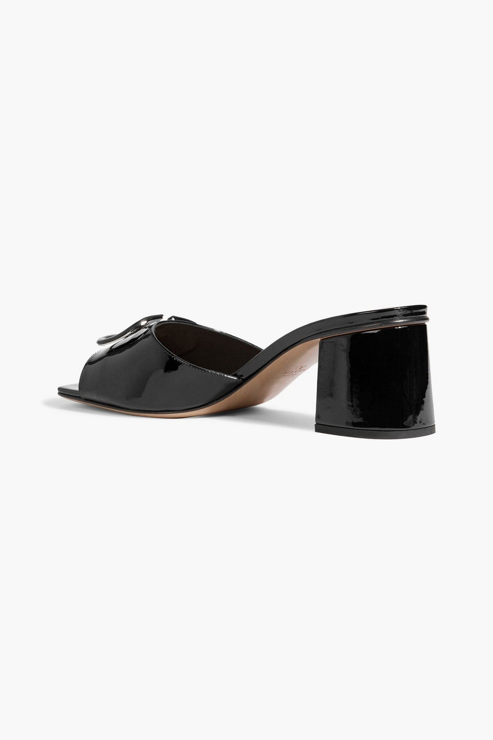Valentino Garavani Vlogo Signature Patent-Leather Mules Black Women's