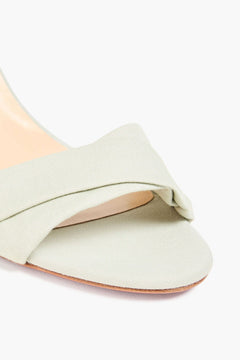 Christian Louboutin Melides Du Dsert 85 Cotton-Canvas Espadrille Wedge Sandals Light Gray Women's