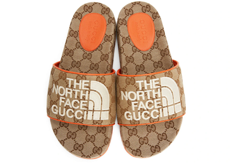 Gucci X The North Face Edition Gg Sandal Beige Orange Womens