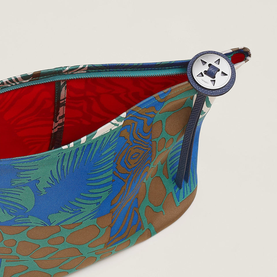 Hermes Silky Pouch 27 Bleu Zellige