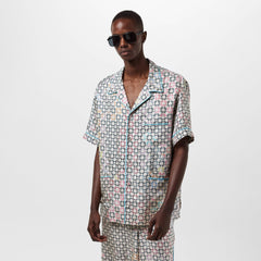 GIV Mono Silk Short-Sleeve Patterned Shirt