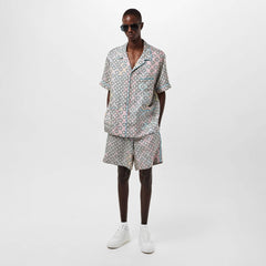 GIV Mono Silk Short-Sleeve Patterned Shirt