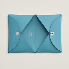 Hermes Calvi Card Holder Toupe