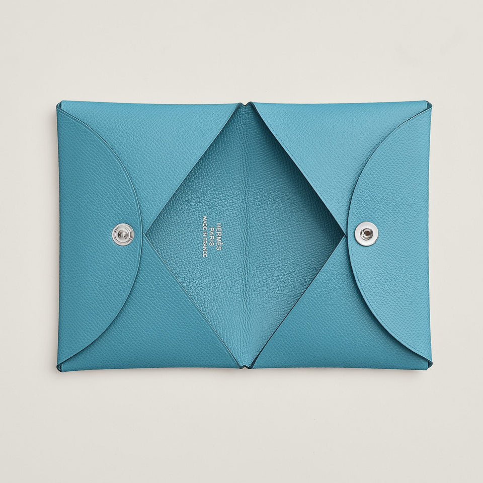 Hermes Calvi Card Holder Toupe