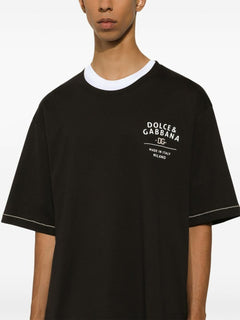 Dolce & Gabbana Black Logo-Print Cotton T-Shirt
