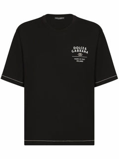 Dolce & Gabbana Black Logo-Print Cotton T-Shirt
