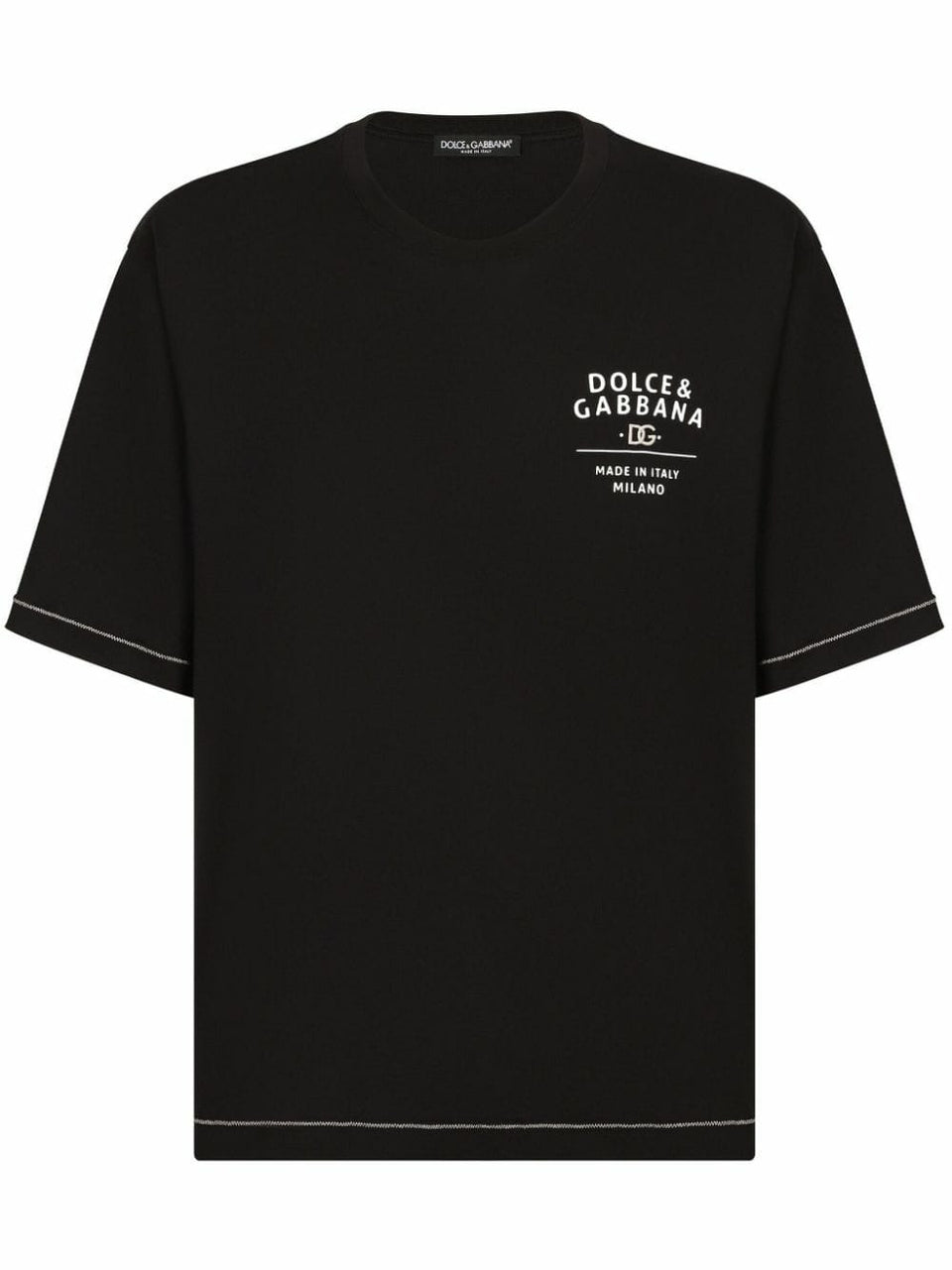 Dolce & Gabbana Black Logo-Print Cotton T-Shirt