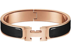 Hermes Clic H Bracelet Pm Rose Gold-Tone Black