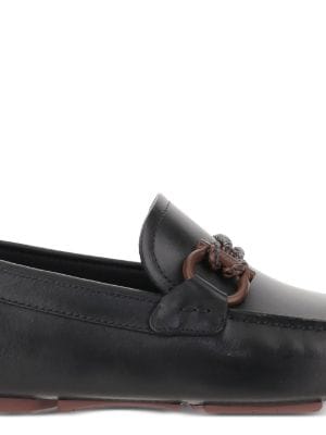 Ferragamo Gancini-detail leather loafers