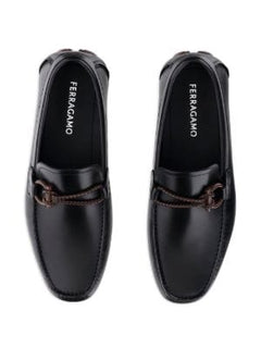 Ferragamo Gancini-detail leather loafers