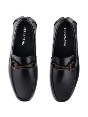 Ferragamo Gancini-detail leather loafers