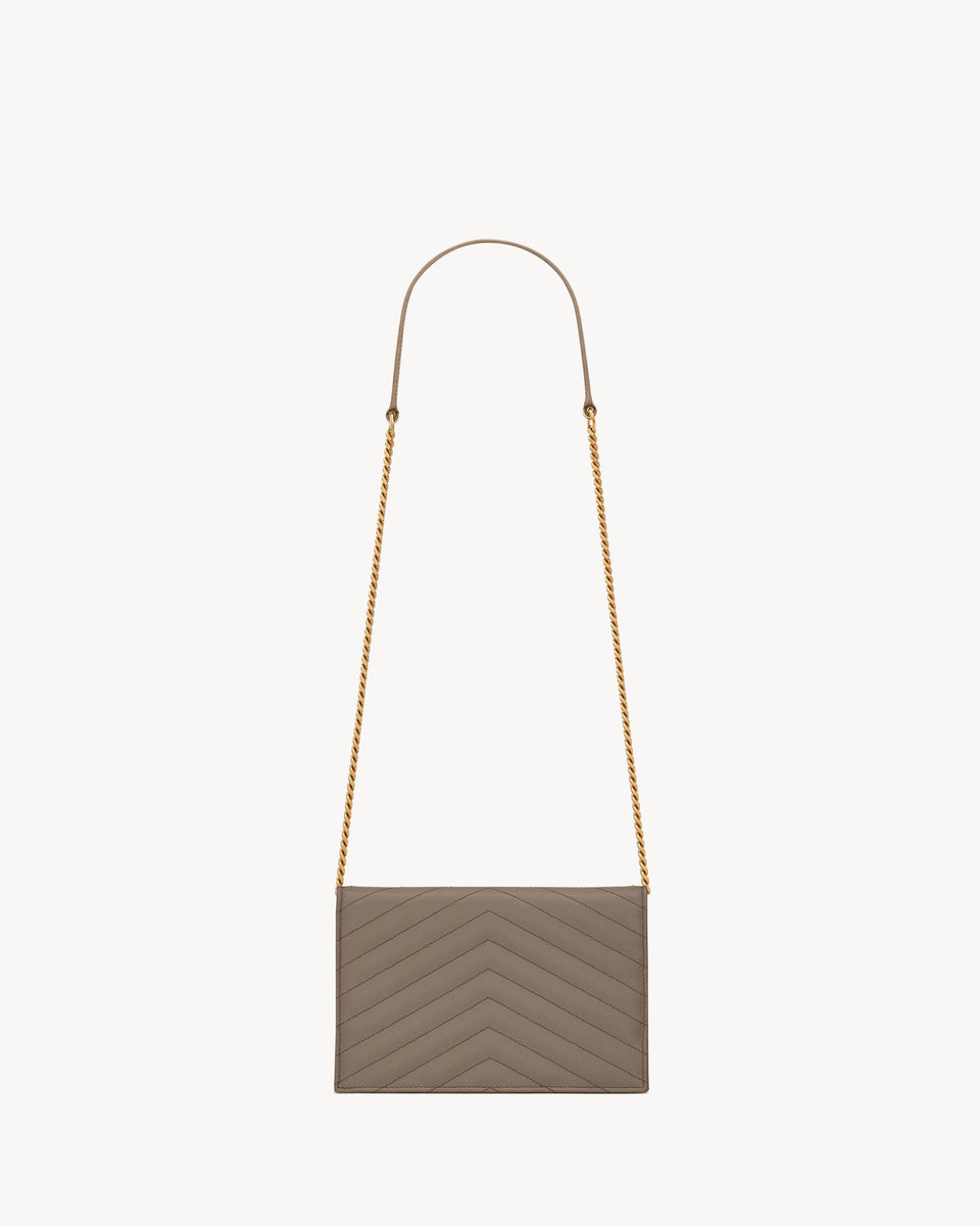 CASSANDRE Envelope Chain Wallet in Grain De Poudre leather