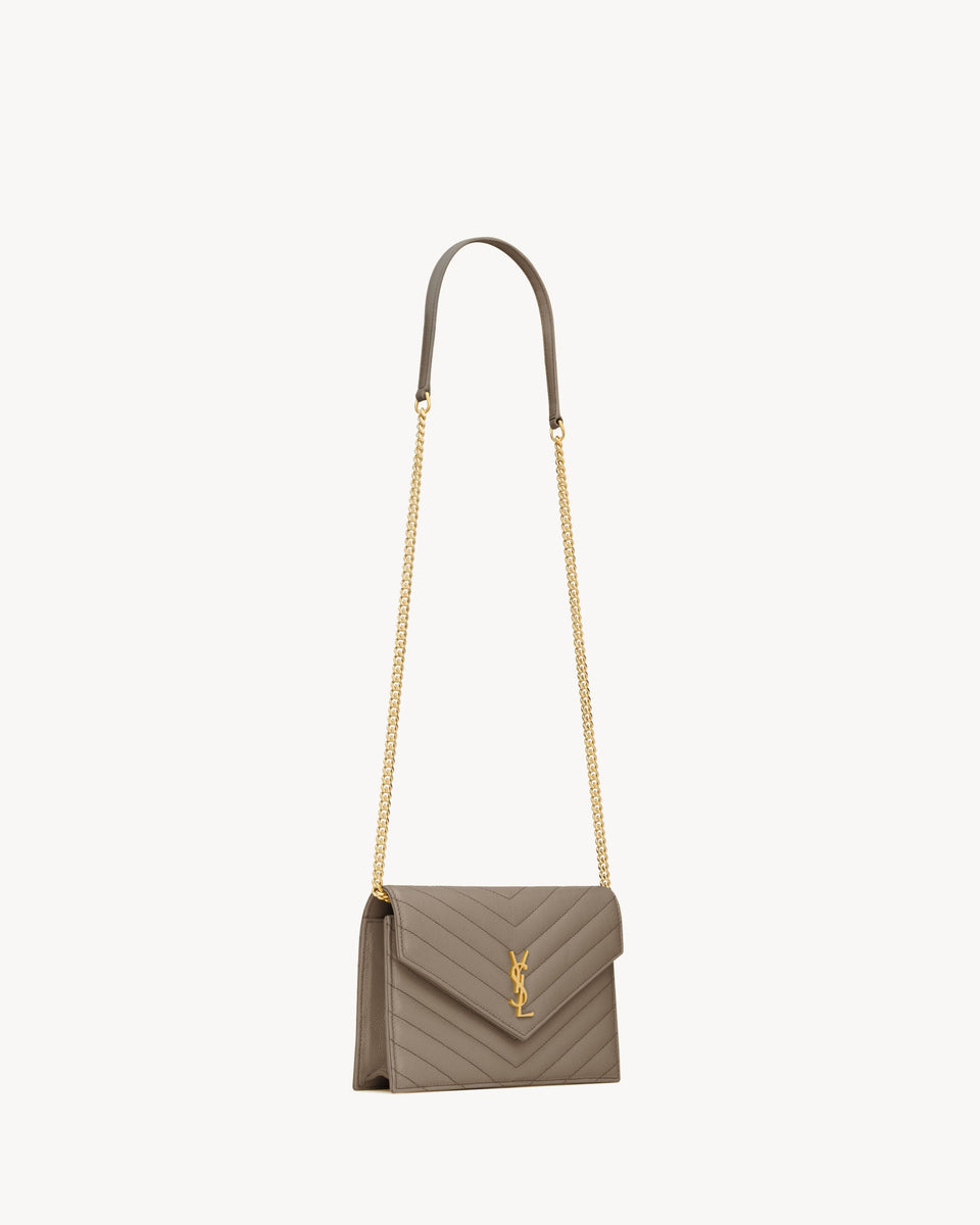 CASSANDRE Envelope Chain Wallet in Grain De Poudre leather