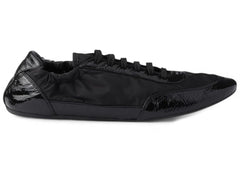 Prada Collapse Re-Nylon Sneakers Black Leather Womens