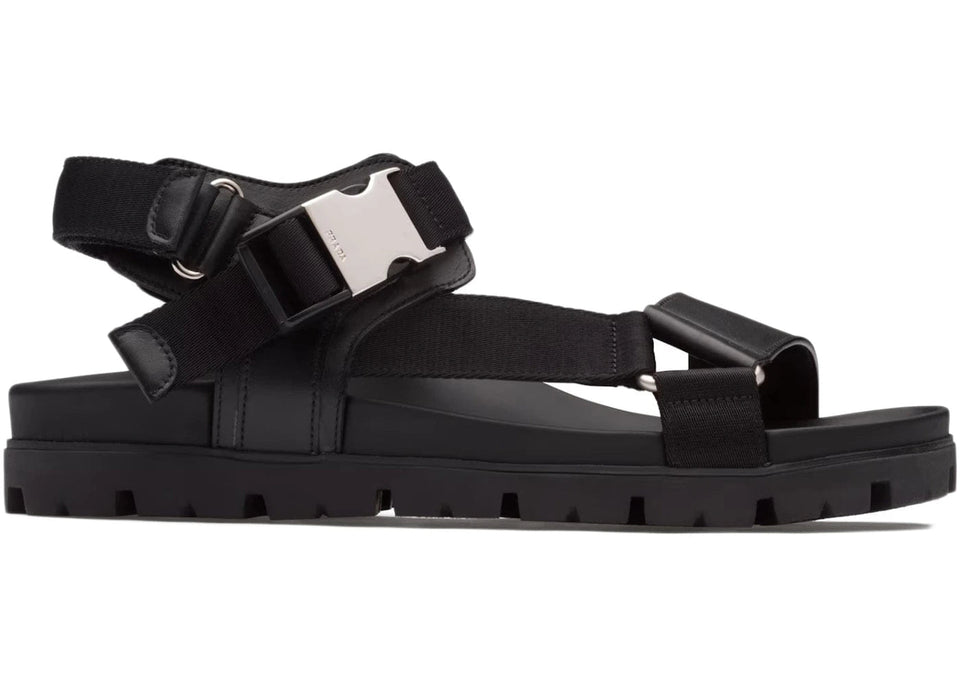 Prada Buckle Tape Sandal Black