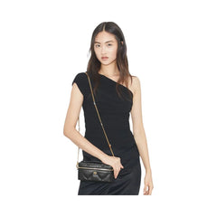 Tory Burch Kira Diamond Quilt Charm East-West Vanity Case Black
