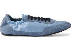 Prada Collapse Sneakers Re-Nylon Suede Elasticized Light Blue