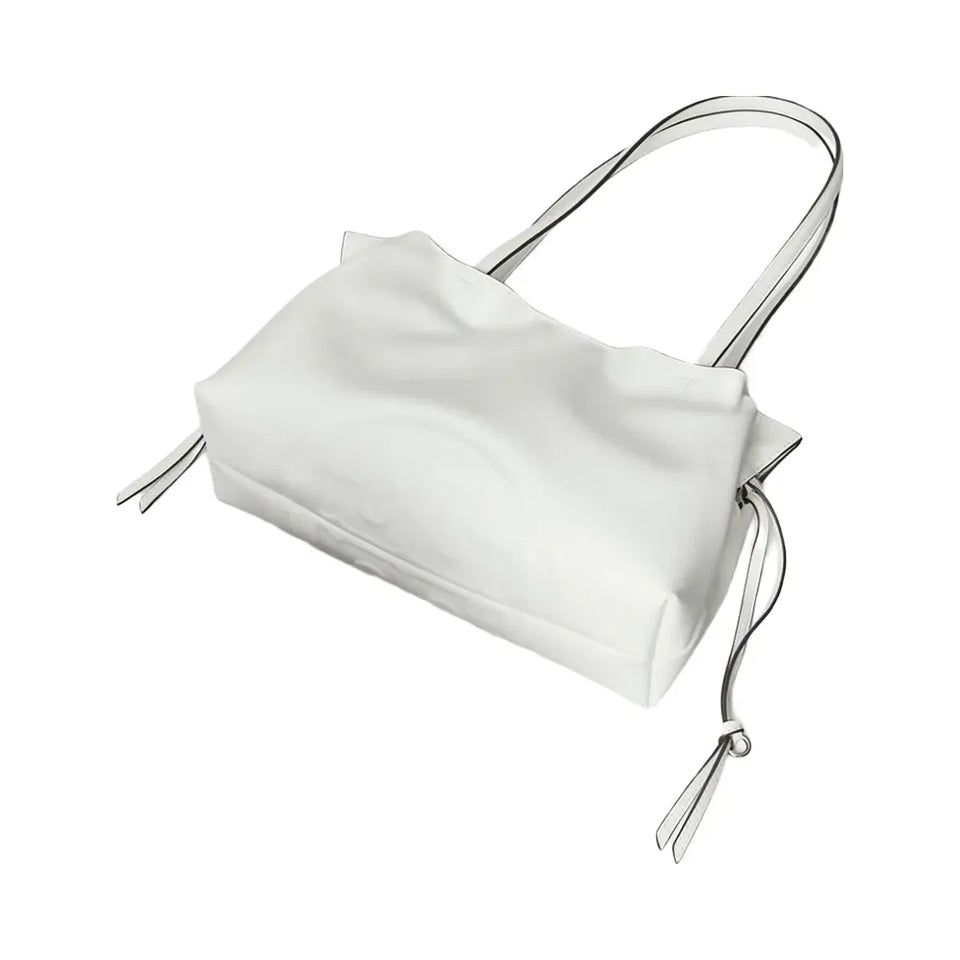 Tory Burch Small Ella natuura Drawstring Tote Bianco