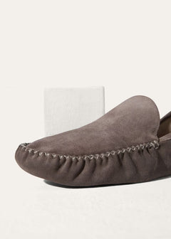 LoroPiana Maurice Slipper Warm Taupe/Walnut Melange