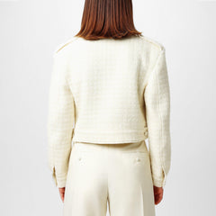 Cropped Tweed Long Sleeve Hybrid Jacket