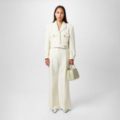 Cropped Tweed Long Sleeve Hybrid Jacket