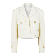 Cropped Tweed Long Sleeve Hybrid Jacket