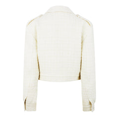 Cropped Tweed Long Sleeve Hybrid Jacket