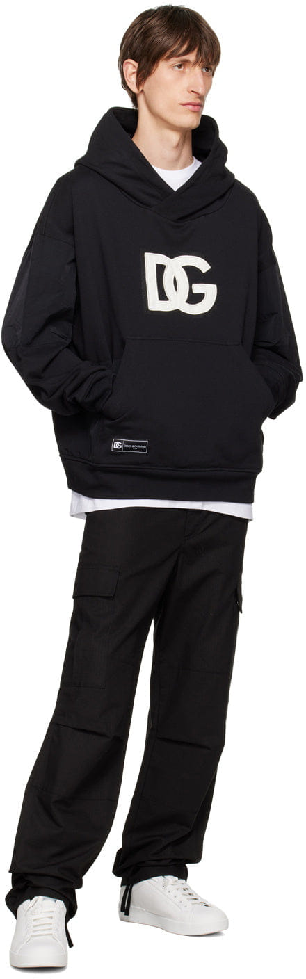 Dolce & Gabbana Black Paneled Hoodie