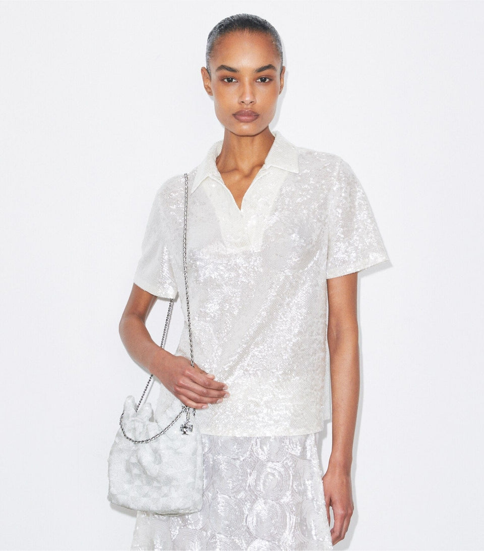 Mini Fleming Sequin Hobo Bag