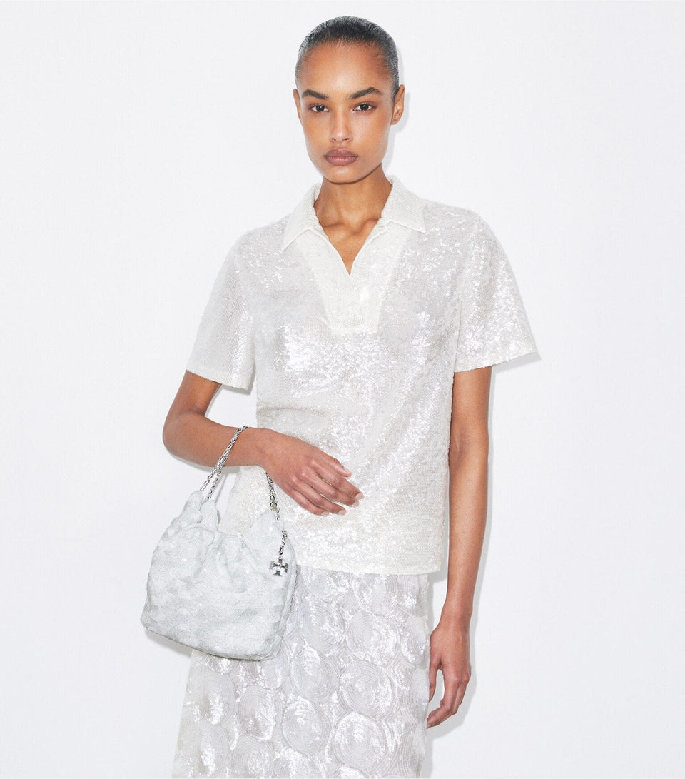 Mini Fleming Sequin Hobo Bag