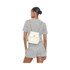 Tory Burch Mini Kira Diamond Quilt Backpack Warm White