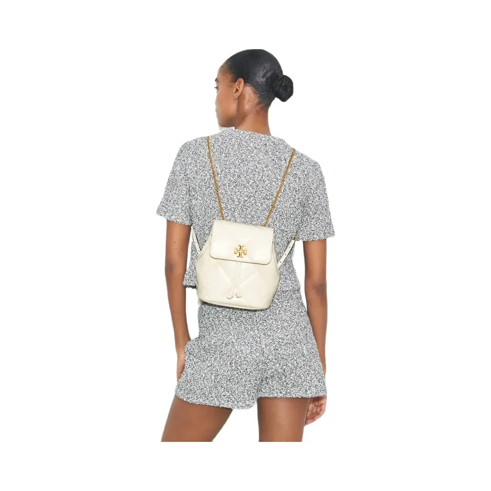 Tory Burch Mini Kira Diamond Quilt Backpack Warm White