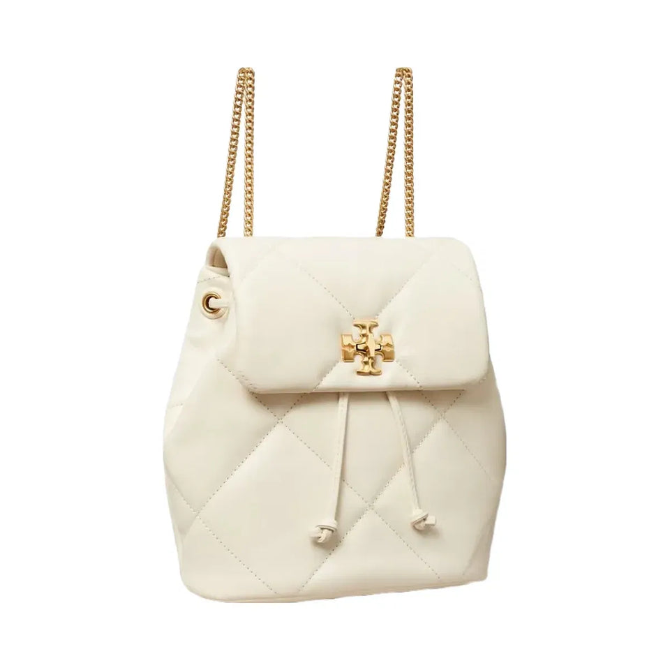 Tory Burch Mini Kira Diamond Quilt Backpack Warm White