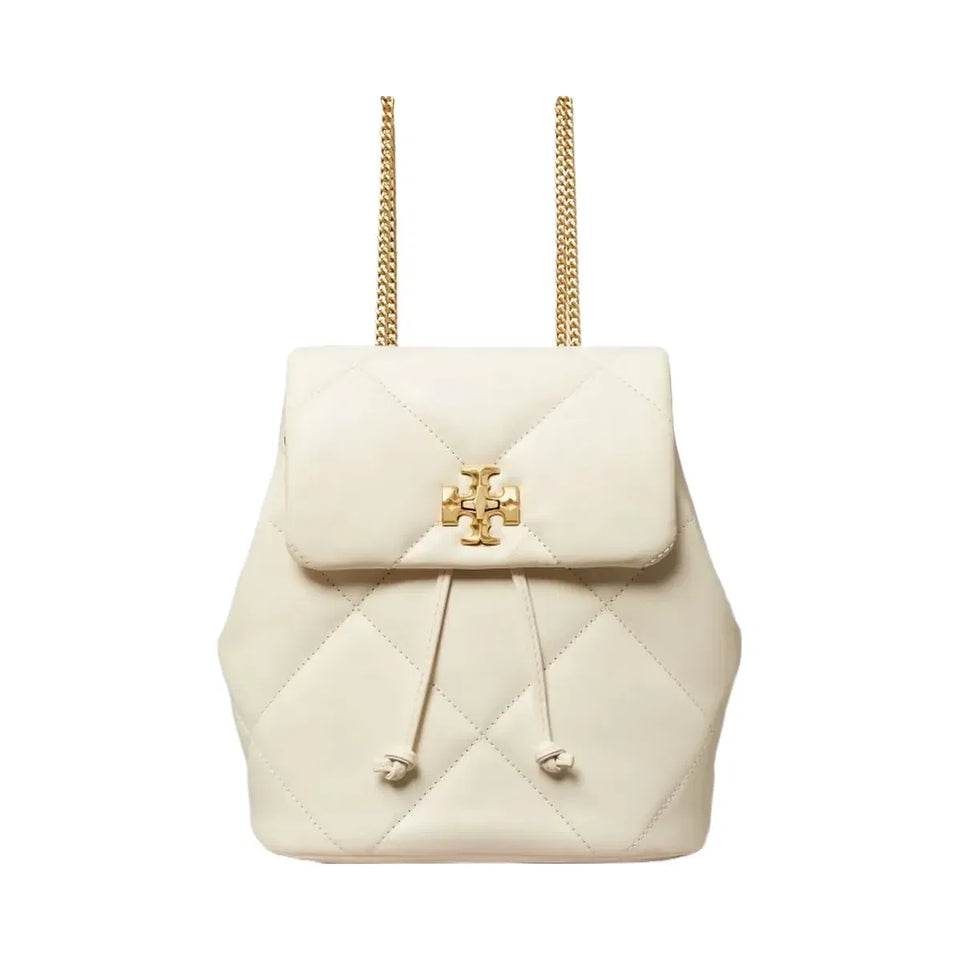 Tory Burch Mini Kira Diamond Quilt Backpack Warm White