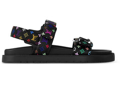 Louis Vuitton Lv Sunset Flat Comfort Sandal Takashi Murakami Black Womens