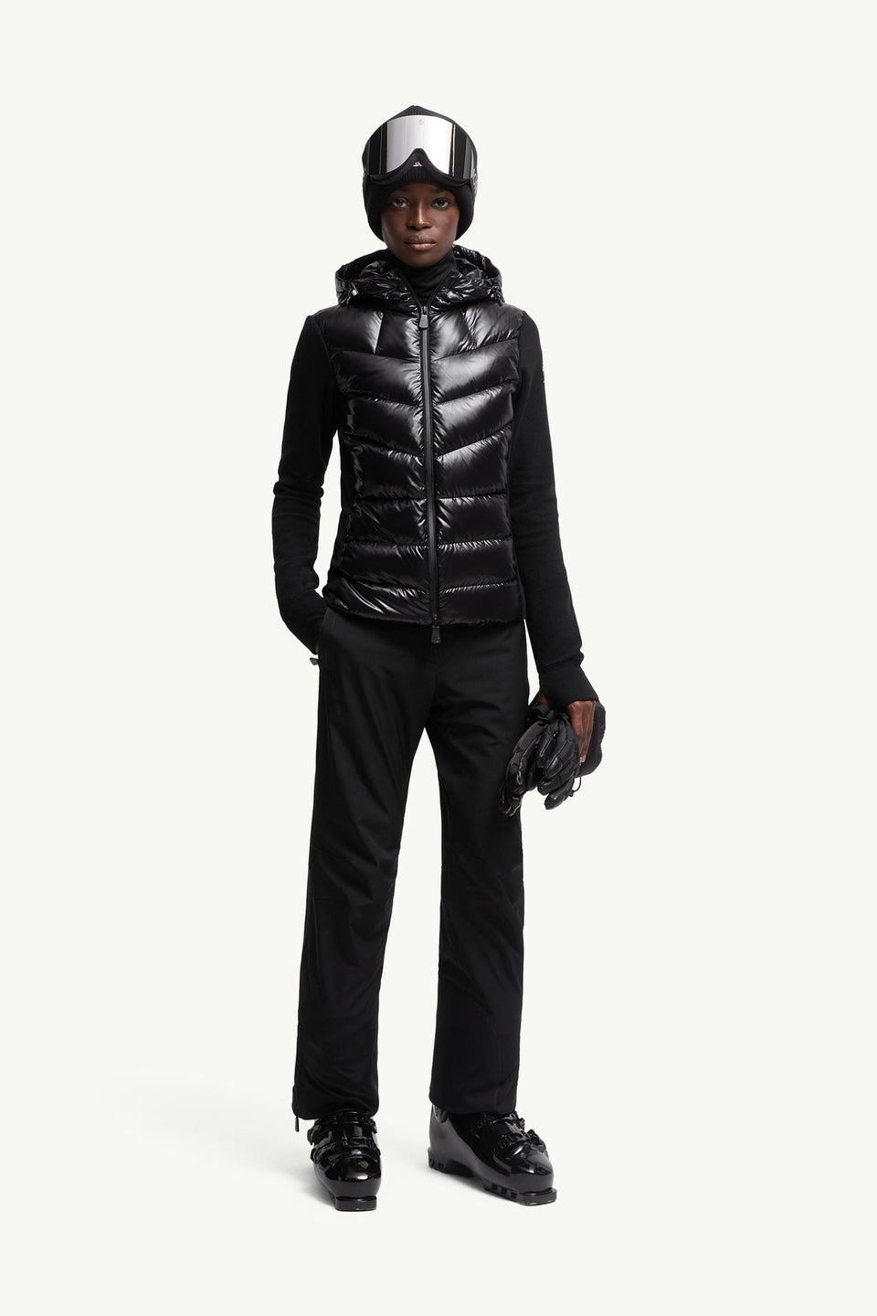 Moncler Padded Zip-Up Hoodie Black Black