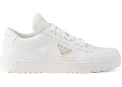 Prada Downtown Leather Low Top Sneakers White Womens