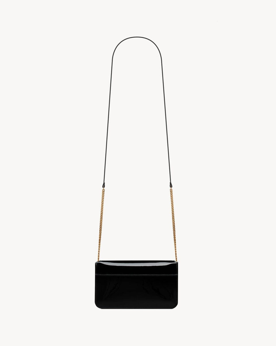 CASSANDRE phone holder IN PATENT LEATHER BLACK