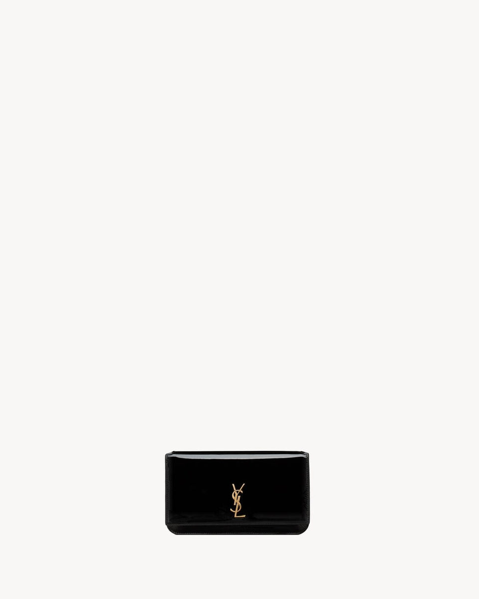 CASSANDRE phone holder IN PATENT LEATHER BLACK