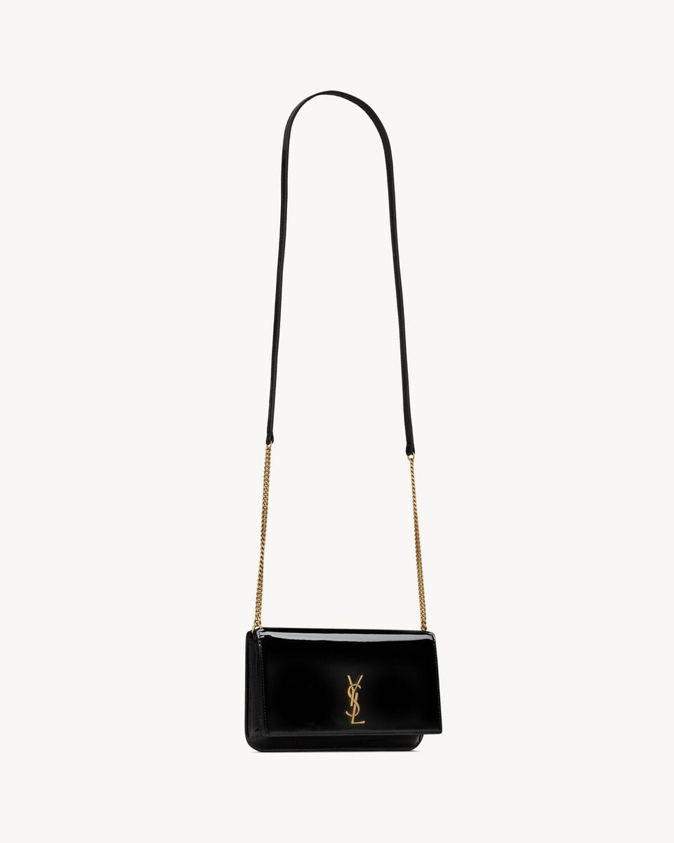 CASSANDRE phone holder IN PATENT LEATHER BLACK