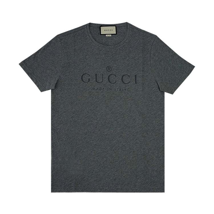 Gucci Logo Cotton T-Shirt Grey
