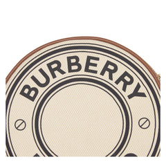 Logo Graphic Cotton Canvas And Leather Louise Mini Round Bag