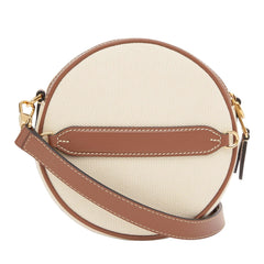 Logo Graphic Cotton Canvas And Leather Louise Mini Round Bag
