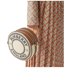 Logo Graphic Cotton Canvas And Leather Louise Mini Round Bag