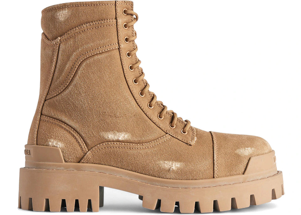 Balenciaga Combat Strike Boot In Brown