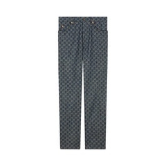 Gucci Eco Washed GG Denim Pant Dark Blue/Ivory