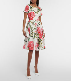 Dolce&Gabbana - Floral A-line cotton midi dress