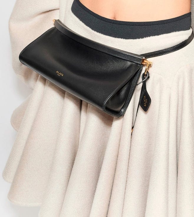 Black Le Click East West Small Shoulder Bag